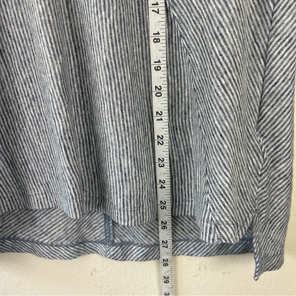 Sigrid Olsen 100% Linen Gray Diagonal Striped Crossover Sleeveless Top - Picture 8 of 8